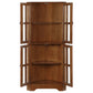 Coreosis 4-door Wood Corner Curio Cabinet Golden Brown