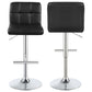 Lenny Upholstered Adjustable Bar Stool Black (Set of 2)