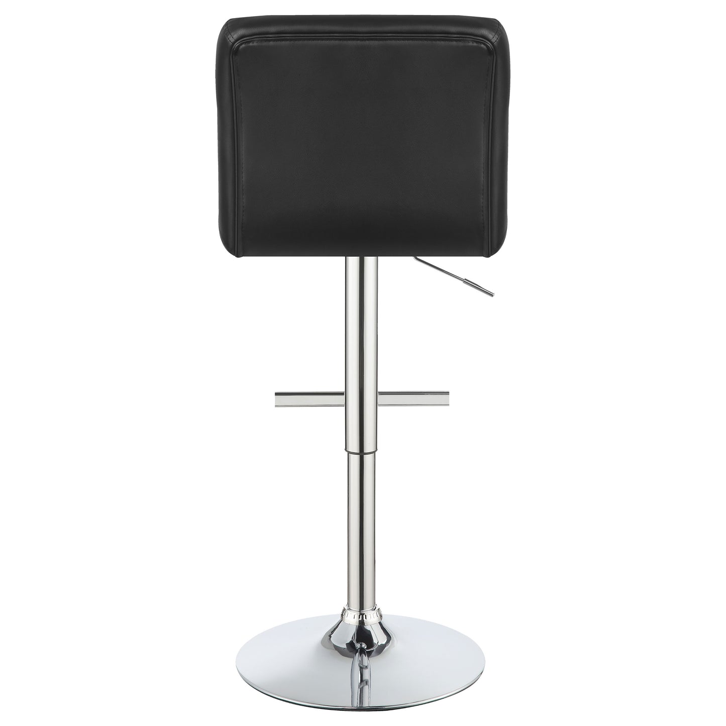 Lenny Upholstered Adjustable Bar Stool Black (Set of 2)