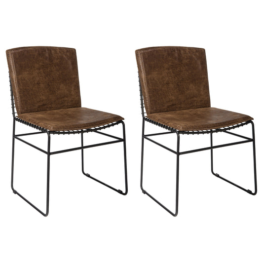 Abbott Metal Dining Side Chair Antique Brown (Set of 2)