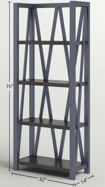 AMERICANA MODERN - DENIM ETAGERE BOOKCASE