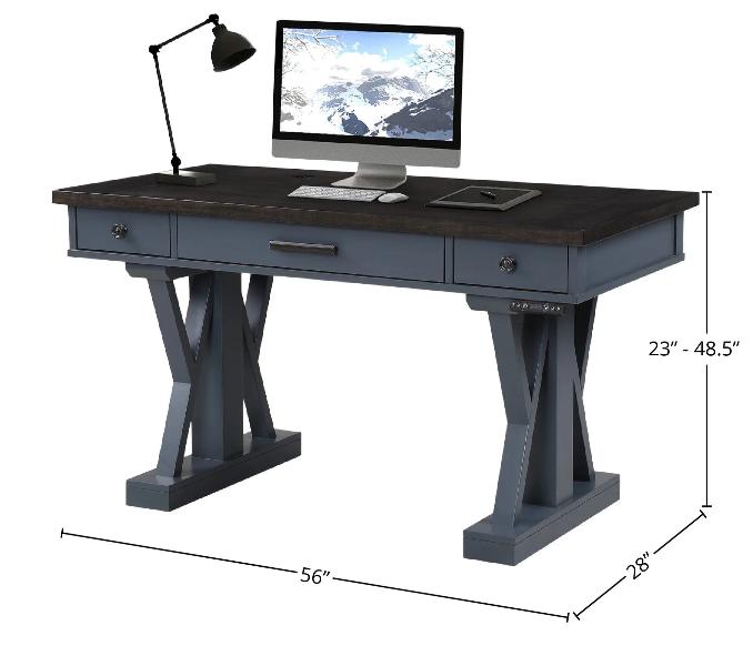 AMERICANA MODERN - DENIM 56 IN. POWER LIFT DESK (FROM 23 IN. TO 48.5 IN.) (AME#256T AND LIFT#200BLK)