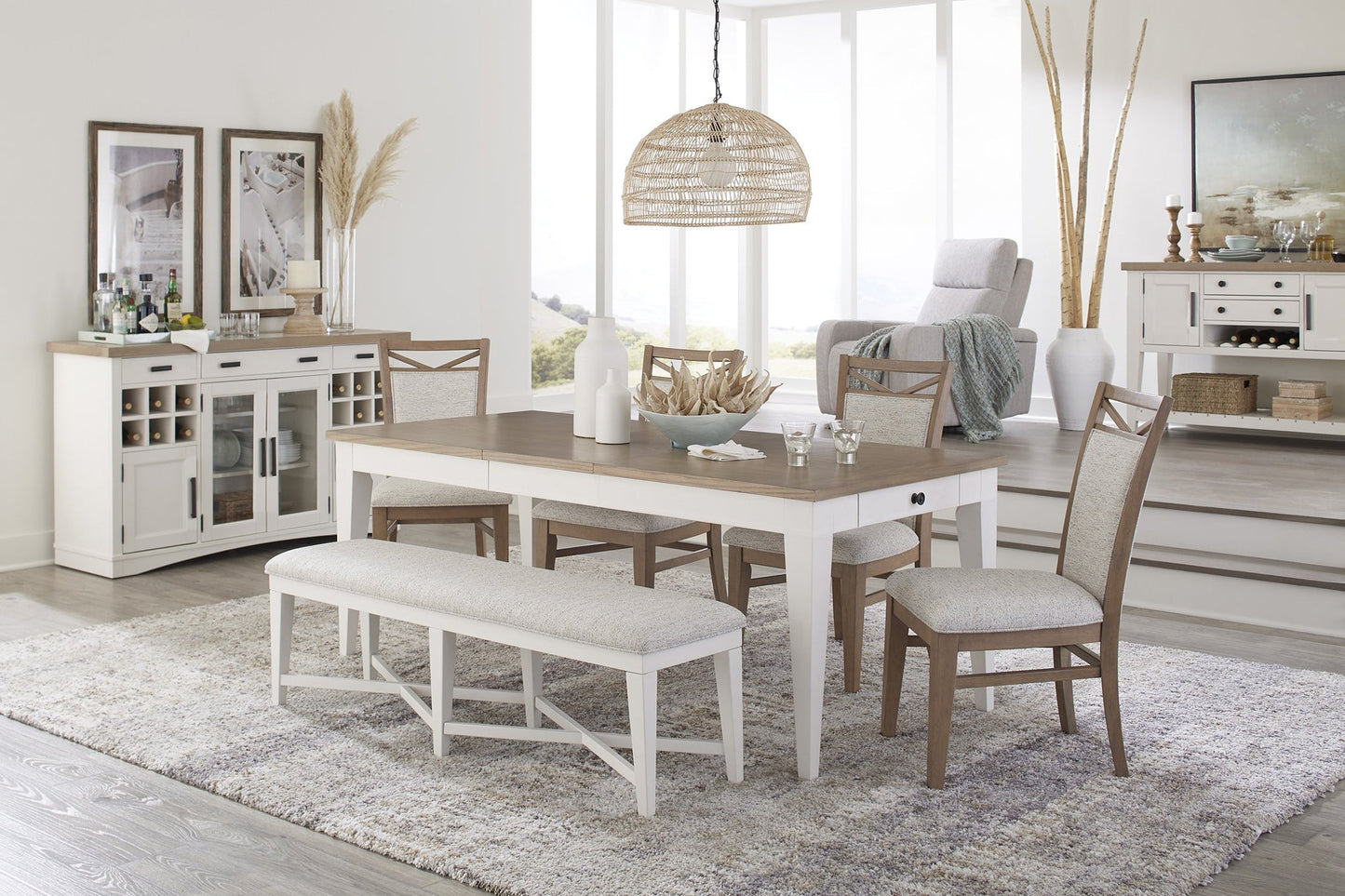 AMERICANA MODERN DINING DINING TABLE 60 IN. X 38 IN. RECT TO 78 IN. (18 IN. LEAF)