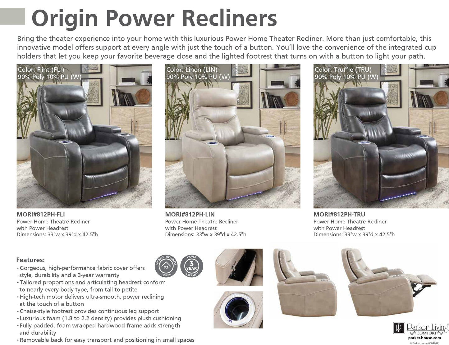 ORIGIN POWER - FLINT POWER HOME THEATER RECLINER