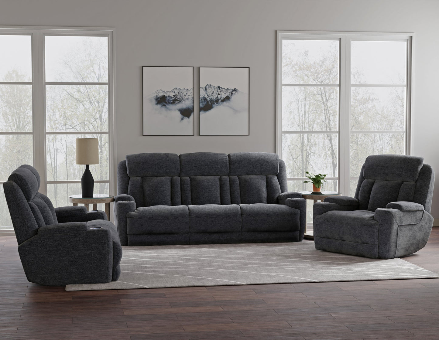 DALTON - LUCKY CHARCOAL POWER SOFA