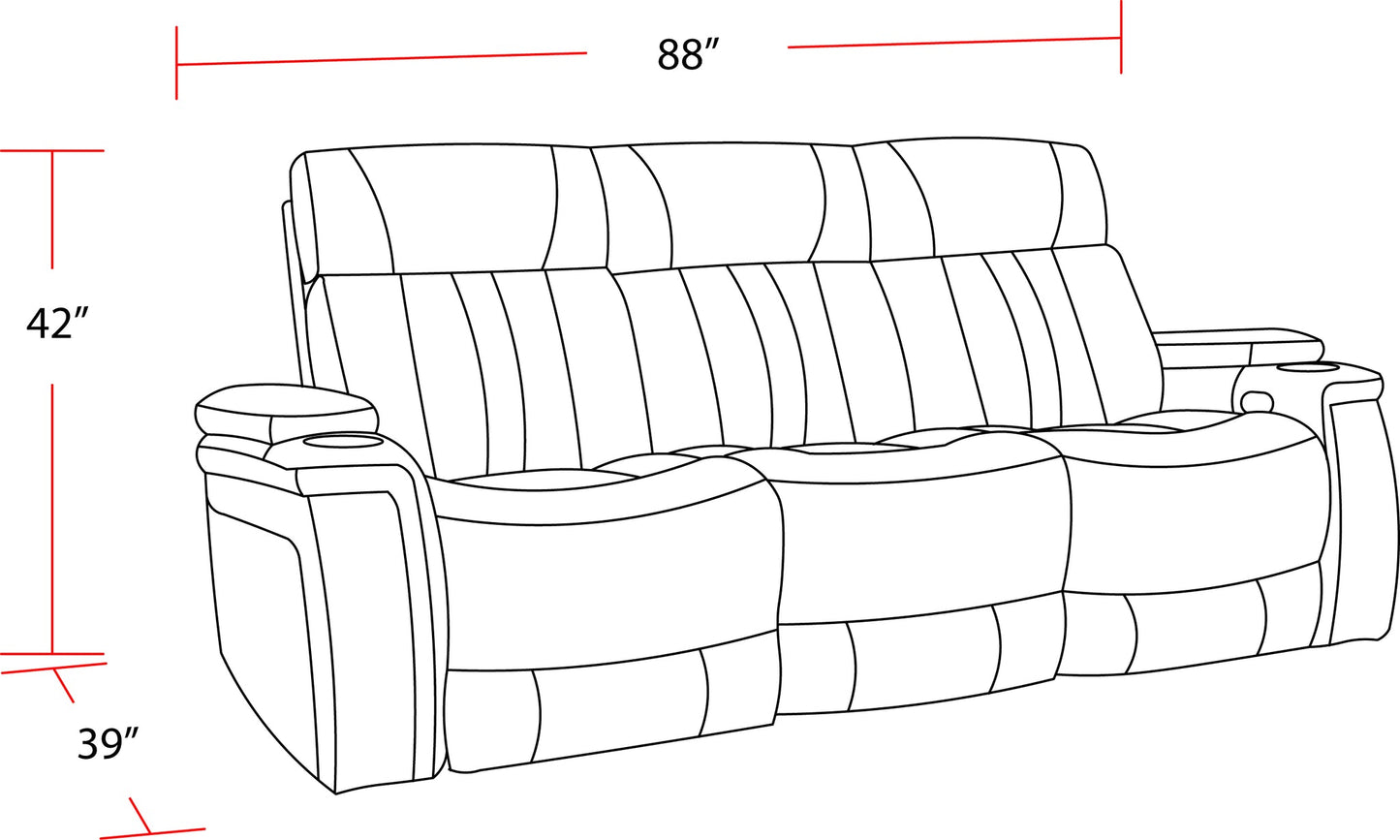 ROYCE - MIDNIGHT POWER DROP DOWN CONSOLE SOFA