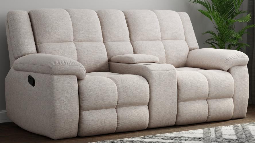 BUSTER - OPAL TAUPE MANUAL DUAL RECLINING CONSOLE LOVESEAT