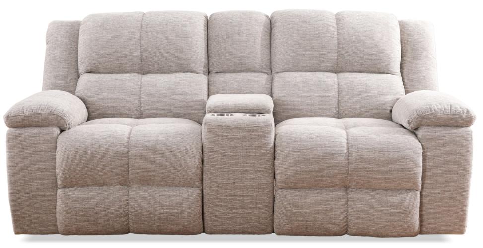 BUSTER - OPAL TAUPE MANUAL DUAL RECLINING CONSOLE LOVESEAT