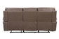 THEON - STOKES TOFFEE MANUAL SOFA WITH DROP DOWN TABLE