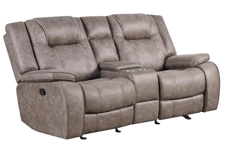 BLAKE - DESERT TAUPE MANUAL CONSOLE LOVESEAT