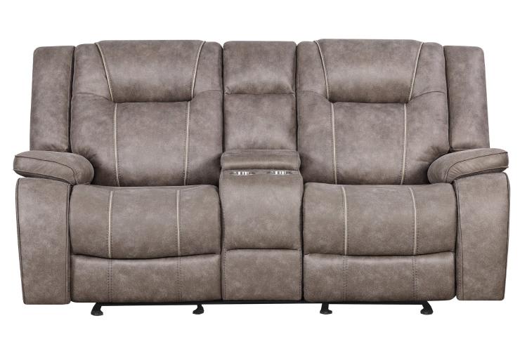 BLAKE - DESERT TAUPE MANUAL CONSOLE LOVESEAT