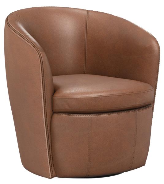 BAROLO - VINTAGE WHISKEY SWIVEL CLUB CHAIR