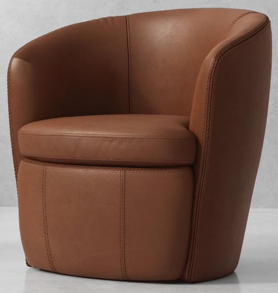 BAROLO - VINTAGE WHISKEY SWIVEL CLUB CHAIR