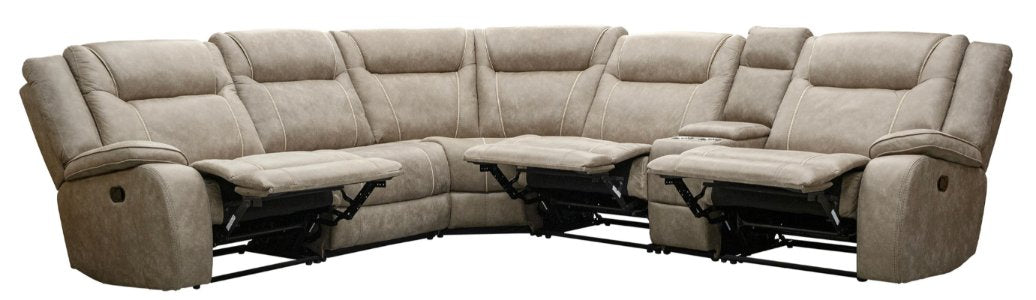 BLAKE - DESERT TAUPE 6PC MODULAR RECLINING SECTIONAL WITH CONSOLE