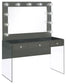 Afshan 3-drawer Vanity Set with Lighting Grey High Gloss