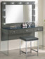 Afshan 3-drawer Vanity Set with Lighting Grey High Gloss