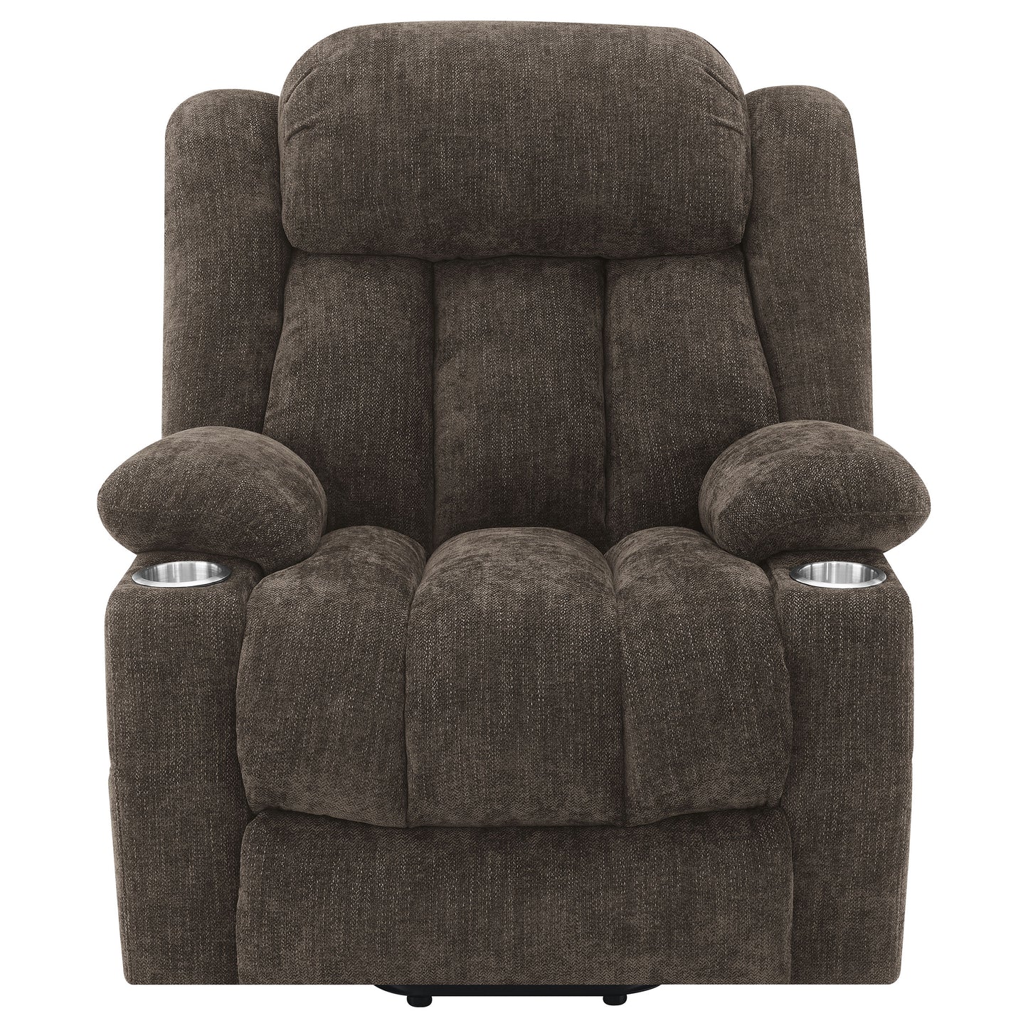 Houston Upholstered Power Lift Recliner Chair Dark Brown