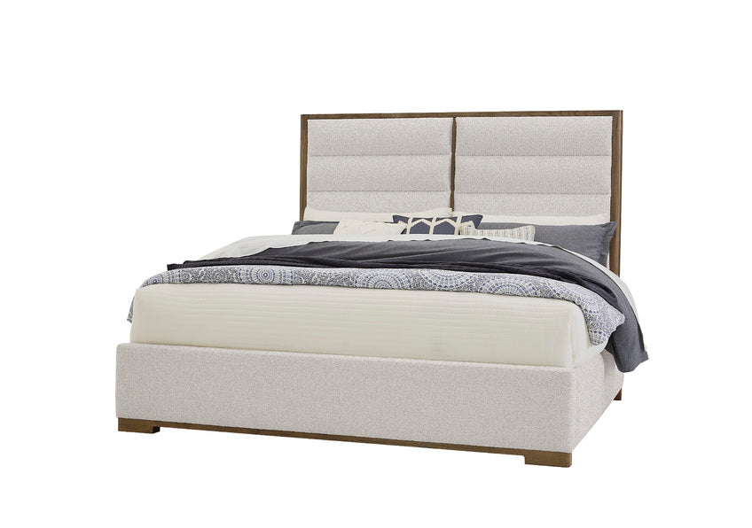 ERIN'S UPHOLSTERED BED - OATMEAL FABRIC