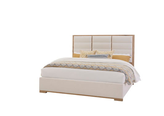 ERIN'S UPHOLSTERED BED - OATMEAL FABRIC