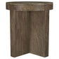 Kinkaid Round Solid Mango Wood End Table Brown