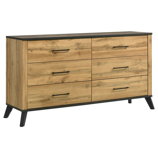 Kaywood 6-drawer Dresser Cabinet Natural Pine