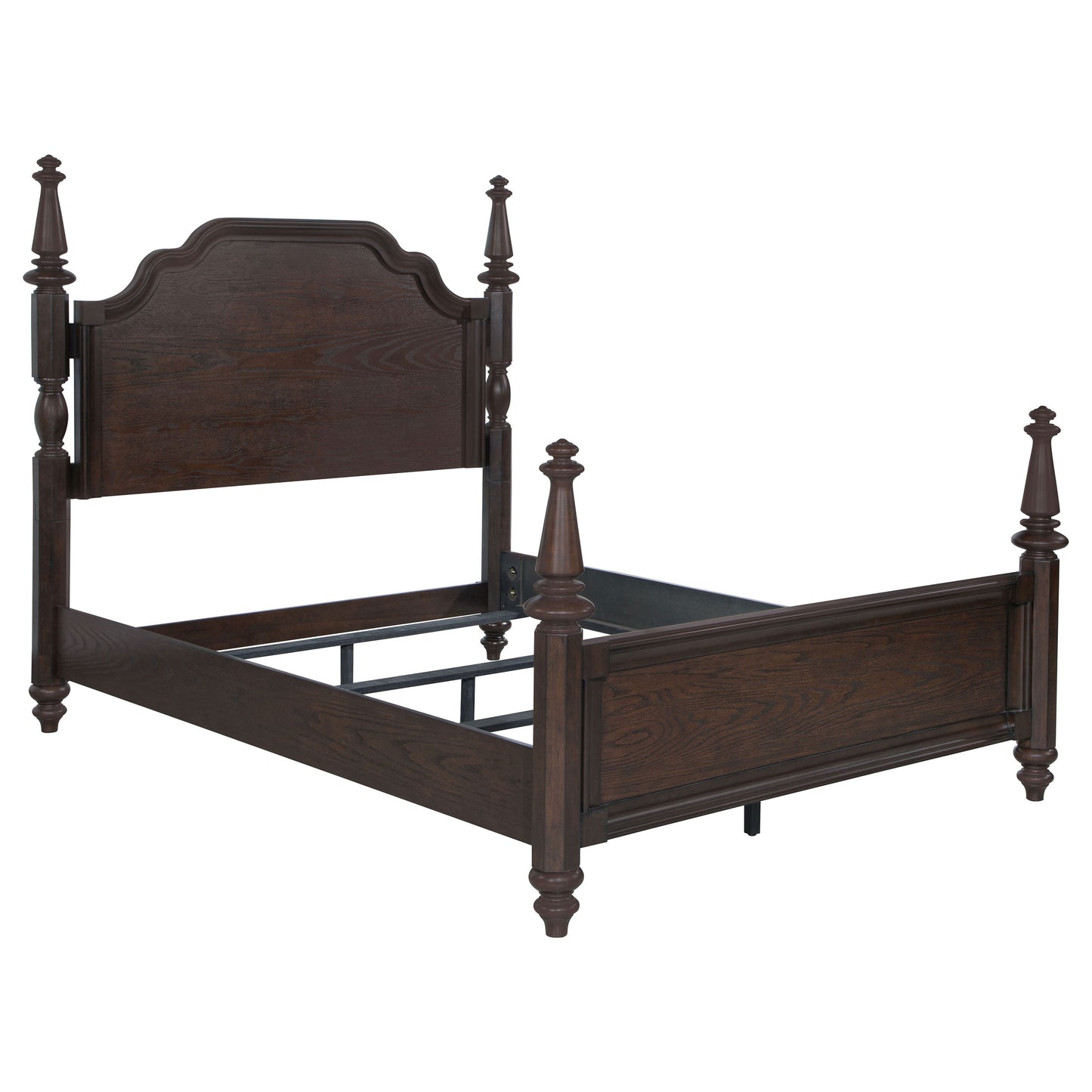 Andover 63-inch Four Poster California King Bed Dark Oak