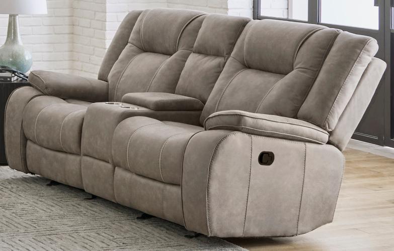 BLAKE - DESERT TAUPE MANUAL CONSOLE LOVESEAT