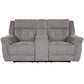 RICHLAND - BRISTOL GREY POWER CONSOLE LOVESEAT WITH POWER HEADRESTS