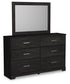 Belachime Queen Panel Bed with Mirrored Dresser, Chest and Nightstand