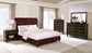 Devon 57-inch Upholstered Queen Panel Bed Wine Red