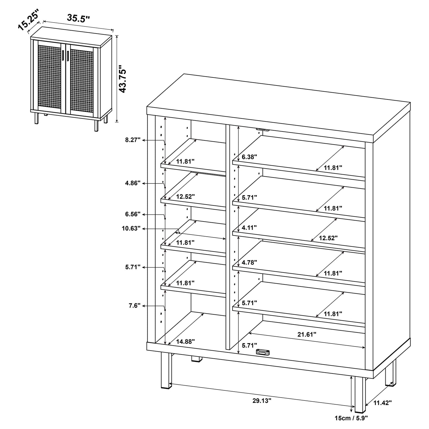 Teller 11-shelf Engineered Wood Shoe Cabinet Natural Oak